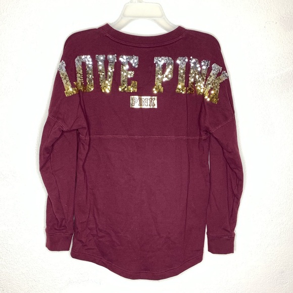 PINK Victoria's Secret Sweaters - Victoria secret PINK maroon sweater XS oversized
